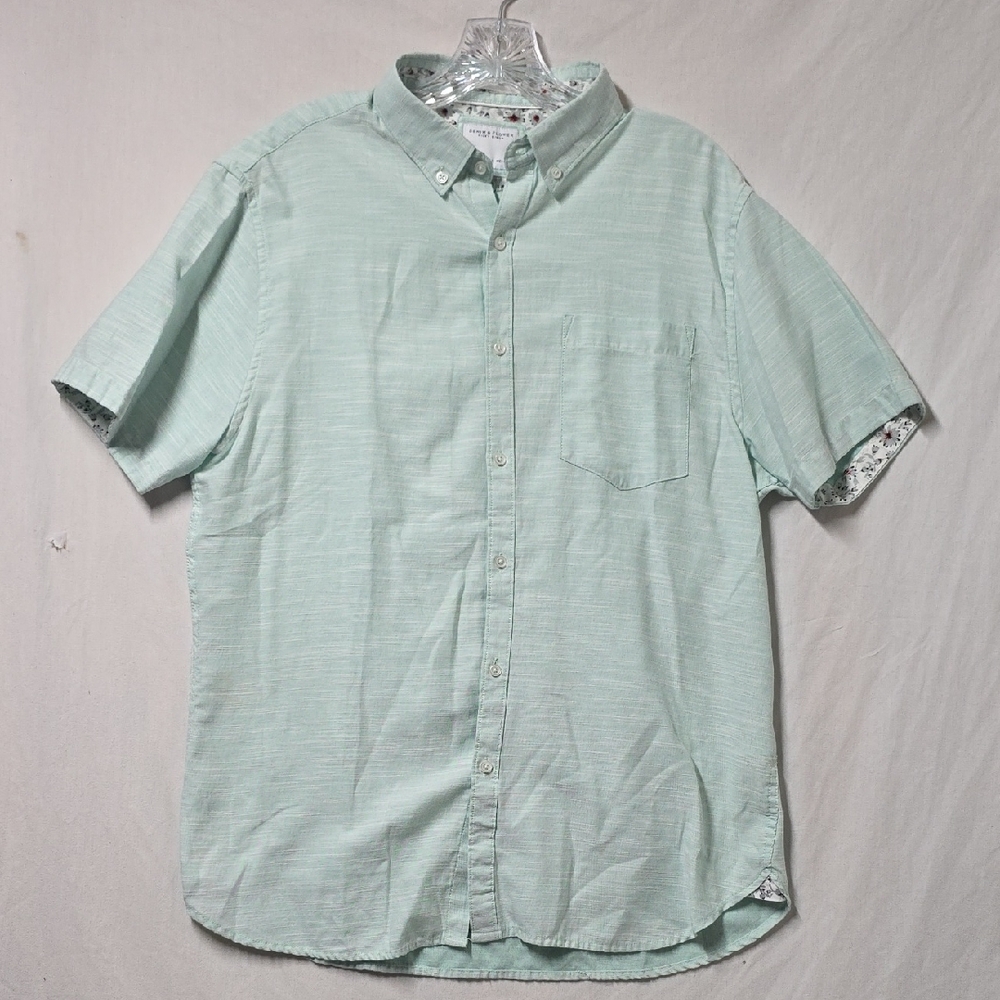 Denim & Flower Mint Green Casual Button Down Shirt Size Large